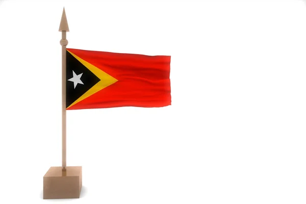 Timor oriental ondeando bandera —  Fotos de Stock