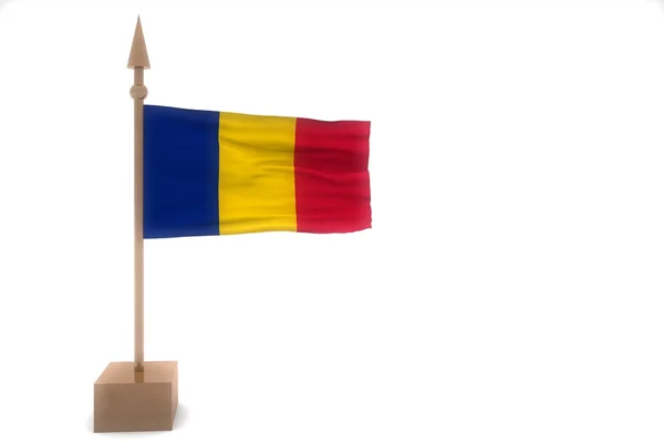 Romania bandiera sventolante — Foto Stock