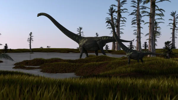 Brachiosaurus en el lago — Foto de Stock