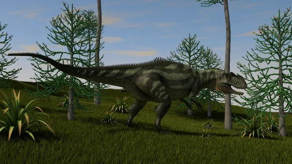 Majungasaurus on hill — Stock Photo, Image