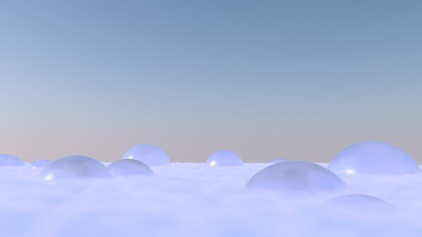 Glass spheres in clouds