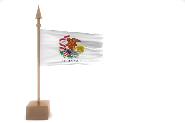 Illinois schwenken Flagge — Stockfoto