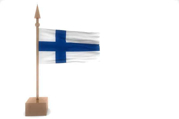 Finlandiya dalgalanan bayrak — Stok fotoğraf