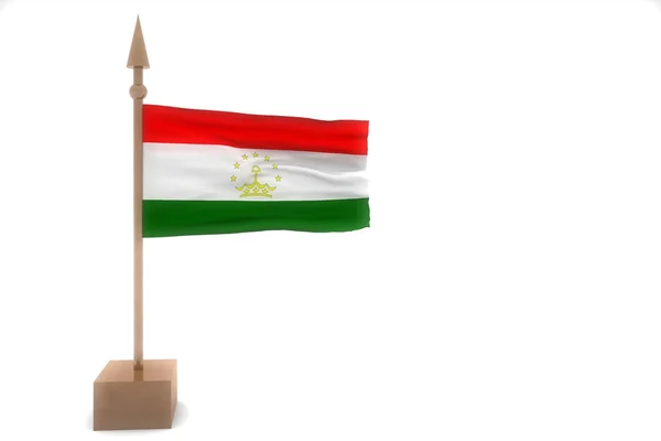Tayikistán ondeando bandera — Foto de Stock
