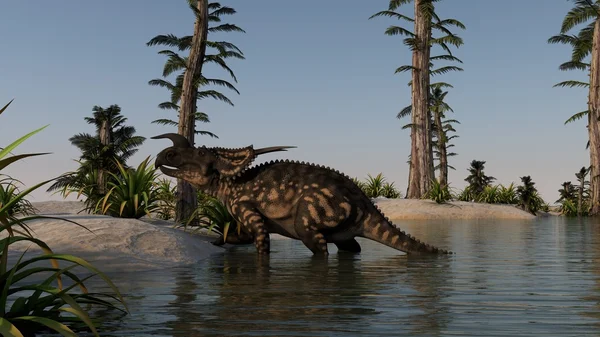 Einiosaurus in water — Stockfoto