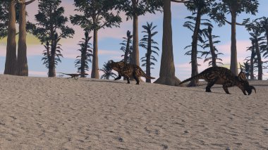 kahverengi einiosaurus dinozorlar