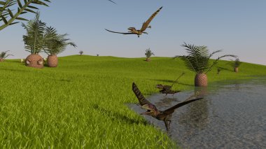 Pterodactyl dinosaur clipart