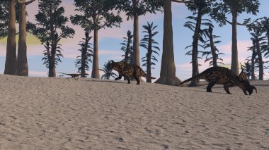 kahverengi einiosaurus dinozorlar