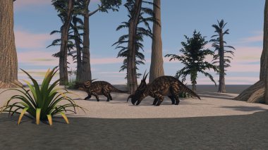 kahverengi einiosaurus dinozorlar
