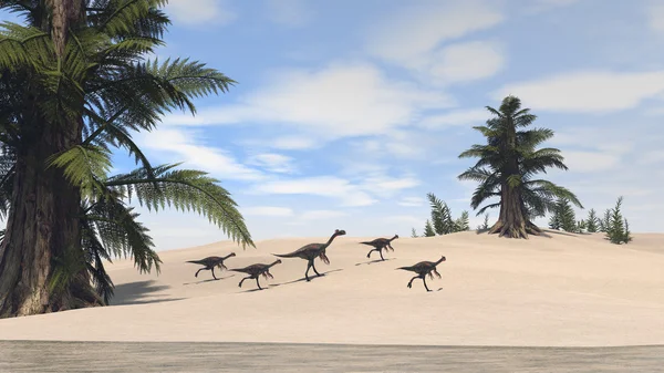 ギガントラプトル恐竜の群れ — ストック写真