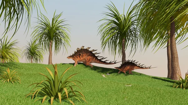 Dinossauros Kentrosaurus — Fotografia de Stock