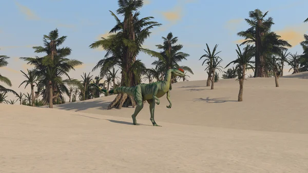 Полювання dilophosaurus — стокове фото