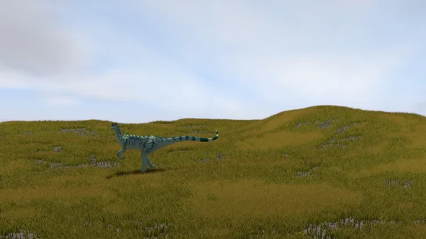Vadászat a dilophosaurus — Stock Fotó