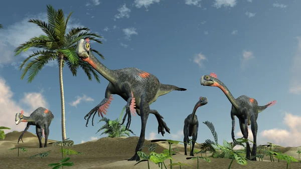 Gigantoraptor dinosaurier flock — Stockfoto