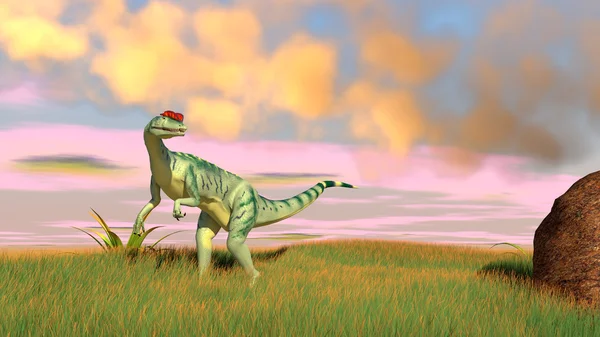 Jakt dilophosaurus — Stockfoto
