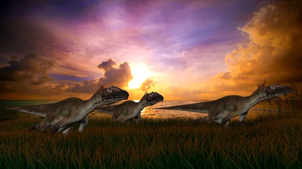 Utahraptor dinozorlar — Stok fotoğraf