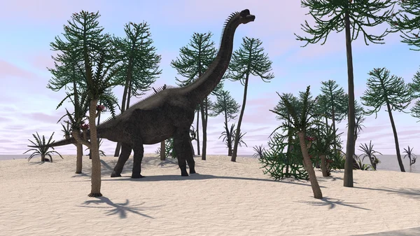 Гигантский брахиозавр-динозавр — стоковое фото