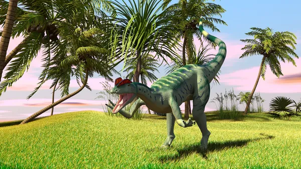 Hunting dilophosaurus — Stock Photo, Image