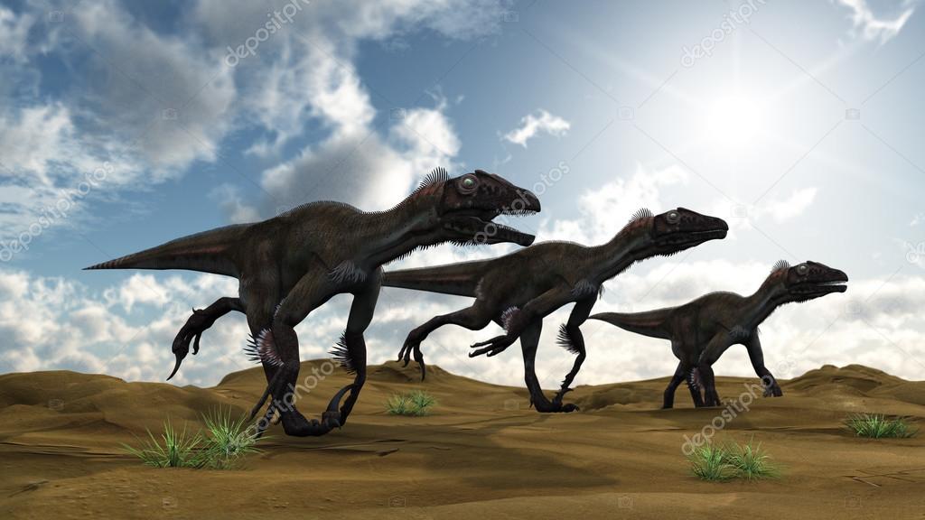 Utahraptor dinosaurs