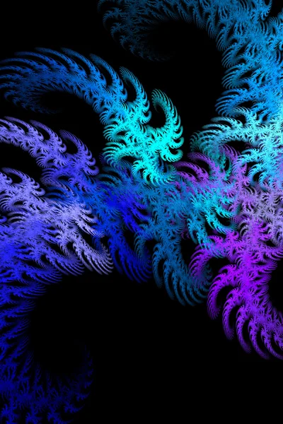 Abstração fractal no fundo preto — Fotografia de Stock