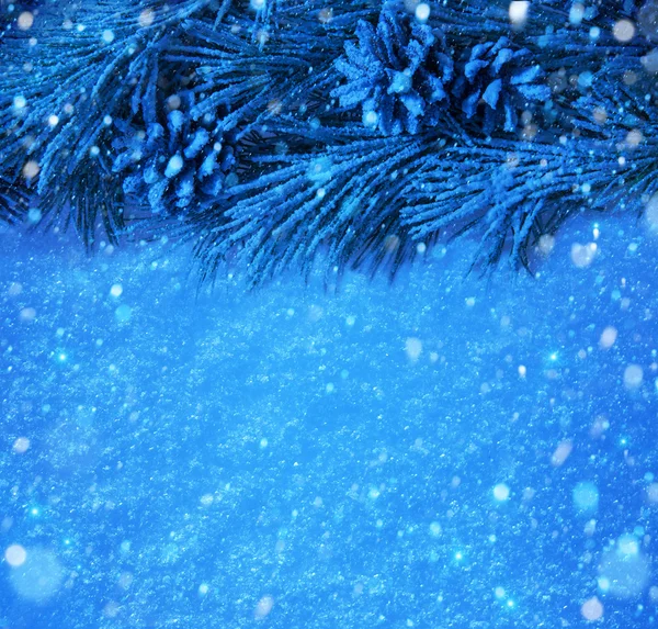 Kunst blauw sneeuw Kerstmis achtergrond — Stockfoto