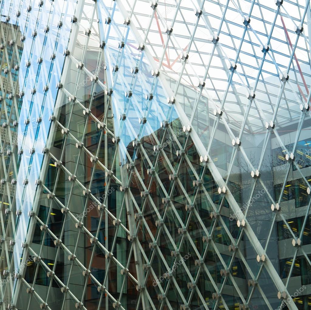 art exterior of modern glass business center