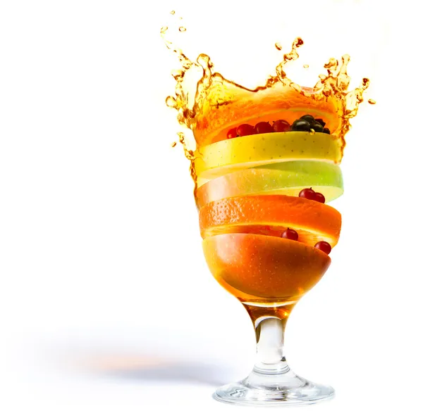 Arte primavera frutta cocktail e succo di frutta vitamina — Foto Stock