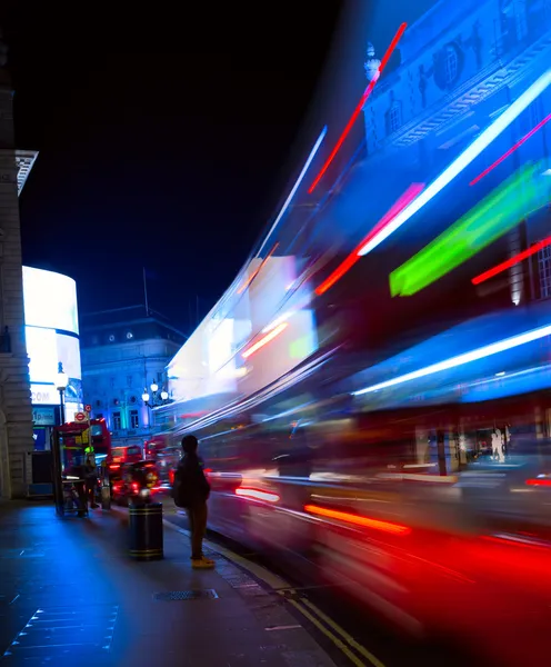 Kunst Londen nacht stadsverkeer — Stockfoto