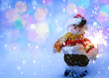 Sanat funny snowman Noel kartı
