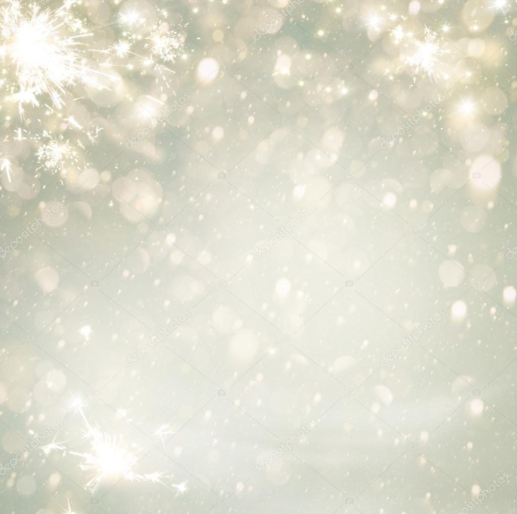 Abstract Christmas Golden Holiday Background Glitter Defocused