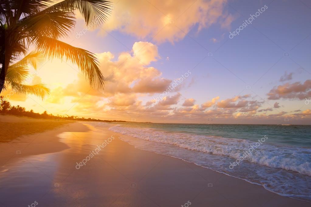 Art Beautiful Sunrise Over The Tropical Beach Stock Photo Image By C Konstanttin