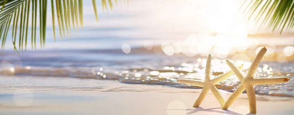 Astratto Sfondo Estate Soleggiata Spiaggia Sabbia Tropicale — Foto Stock