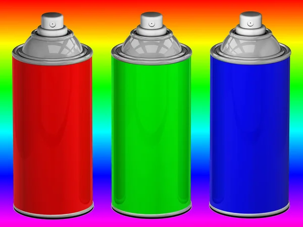 Latas de spray de color —  Fotos de Stock