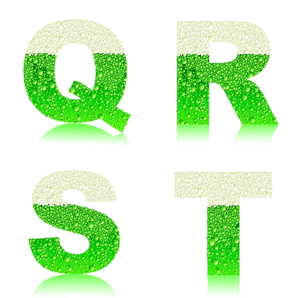 Qrst Πράσινη beer αλφάβητο — Διανυσματικό Αρχείο