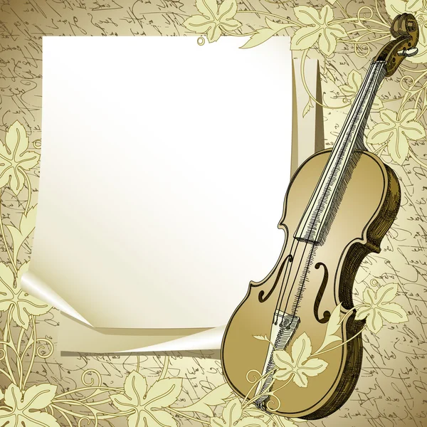 Background with violin — Stock Vector