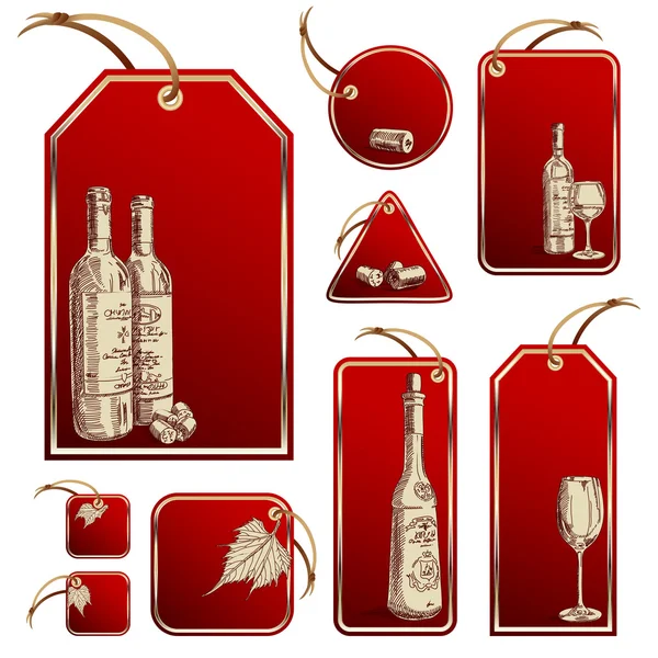 Etiquetas del vino — Archivo Imágenes Vectoriales