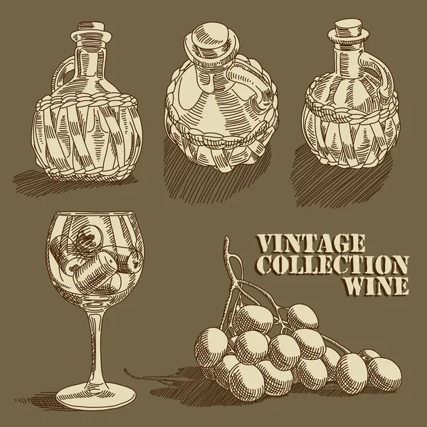 Colección de vinos — Vector de stock