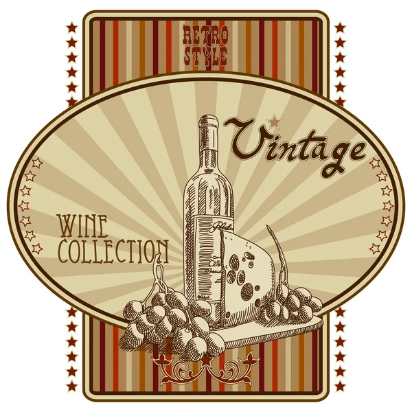 Etiqueta vino — Archivo Imágenes Vectoriales