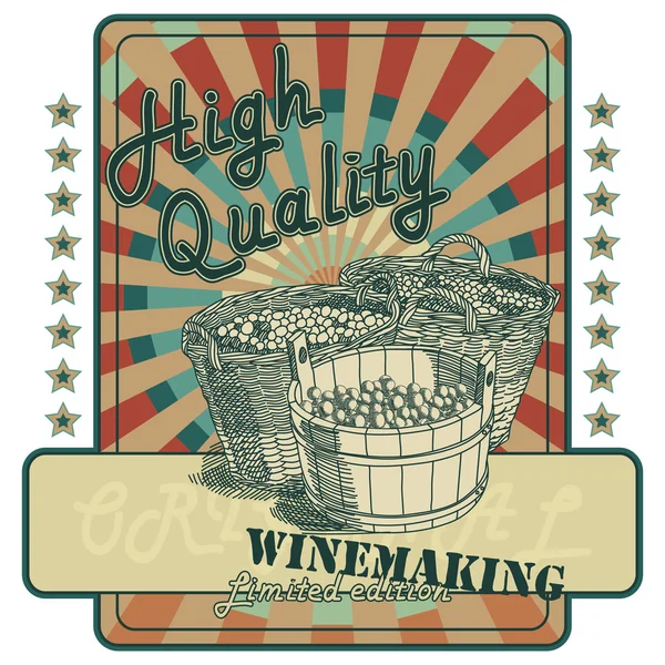 Étiquette vin — Image vectorielle