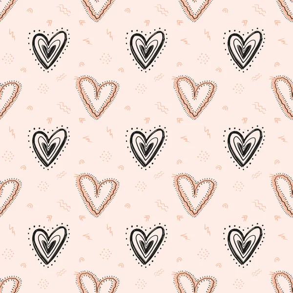 Hand Drawn Seamless Pattern Valentines Day Pink Background Can Used — Stock Photo, Image