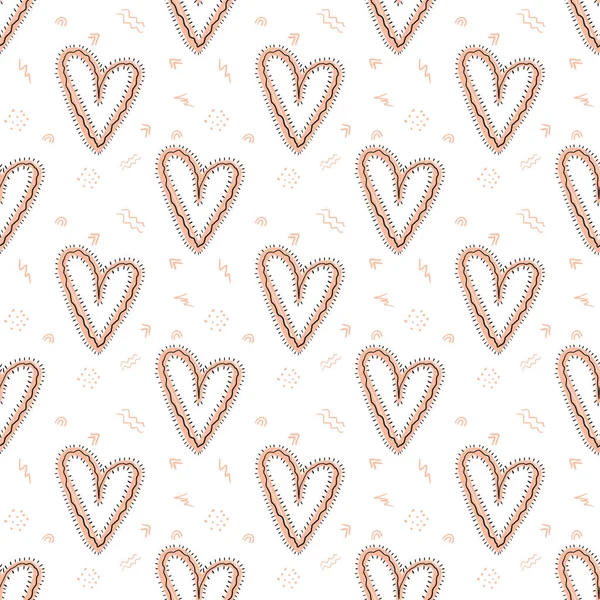 Hand Drawn Seamless Pattern Valentines Day White Background Can Used — Stock Photo, Image