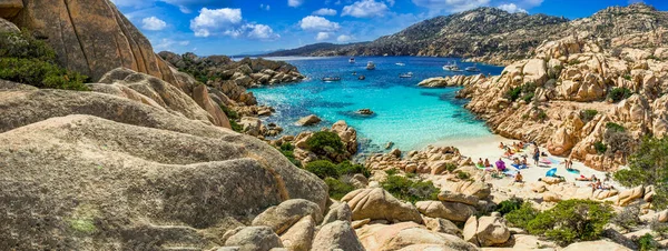 Panoramic View Cala Coticcio Island Caprera Located Maddalena Archipelago National — Zdjęcie stockowe