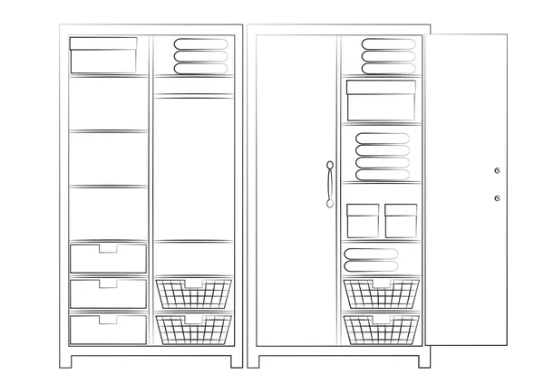 Bosquejo de dos armarios —  Fotos de Stock