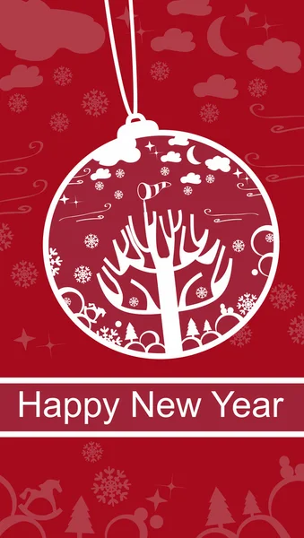 Feliz año nuevo tarjeta de felicitación — Foto de Stock