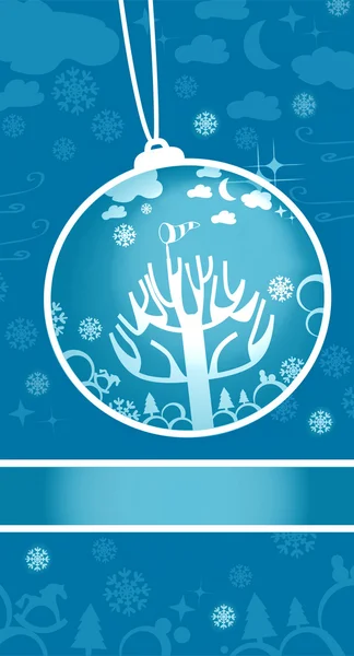 Carte de voeux boule de Noël Carte de voeux boule de Noël Hiver pour Shutterstock balll — Photo