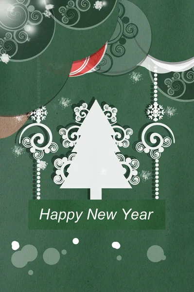 Green applique New Year Card Green applique New Year Card — Stock Photo, Image