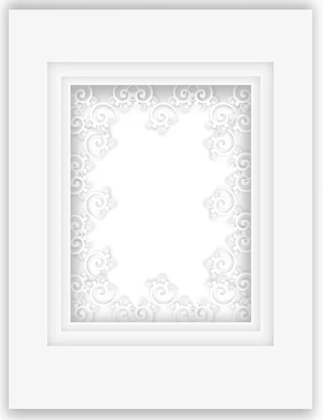 Marco de apliques de papel blanco puro hermoso Marco de apliques de papel blanco puro hermoso Imprimir — Foto de Stock