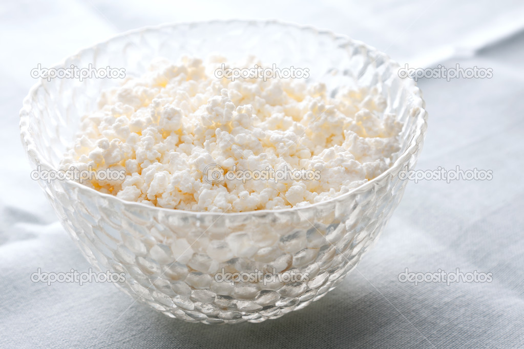 Bowl of creamy cottage cheese