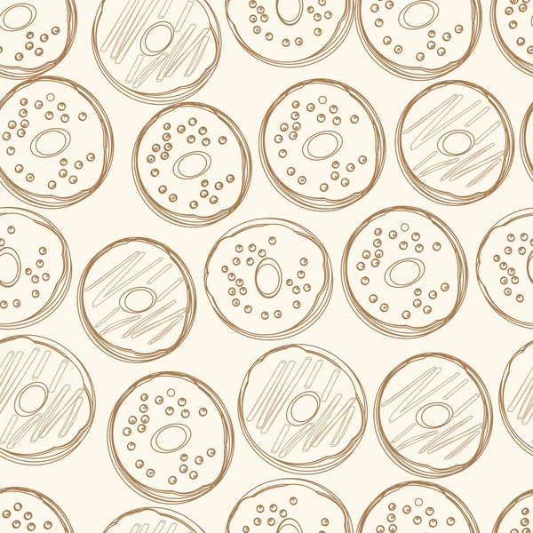 Schizzo ouline disegnato a mano di ciambelle — Vettoriale Stock
