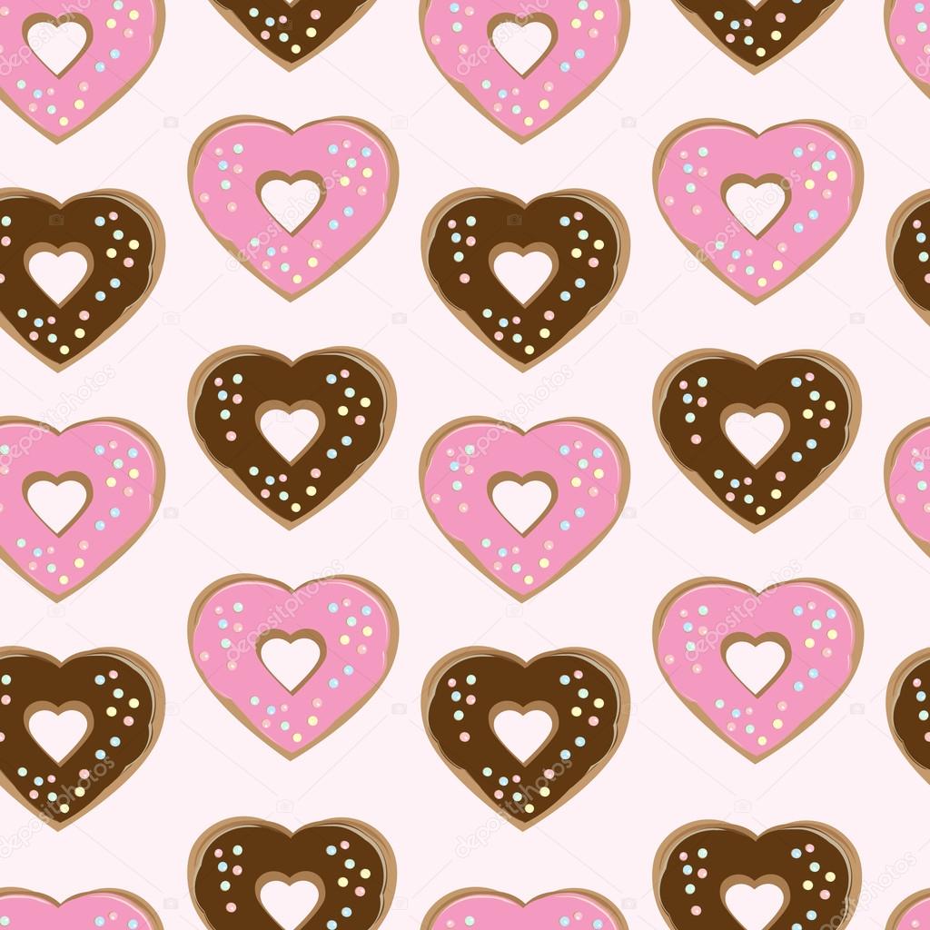 Assorted heart shaped doughnuts